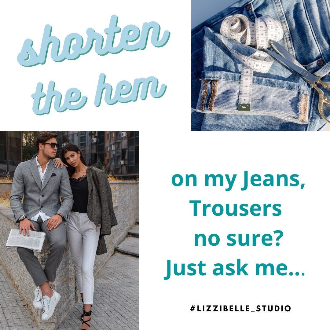 Shortening Trousers Jeans Sewing Alteration, Shorten Alter Hems