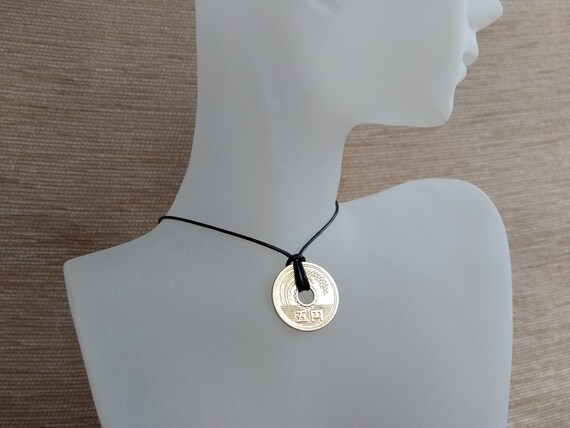 1978 Japanese 5 Yen Pendant Japan Lucky 
