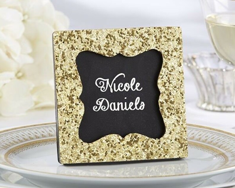 Gold Glitter Place Card Frame Name Holders Wedding Place Etsy