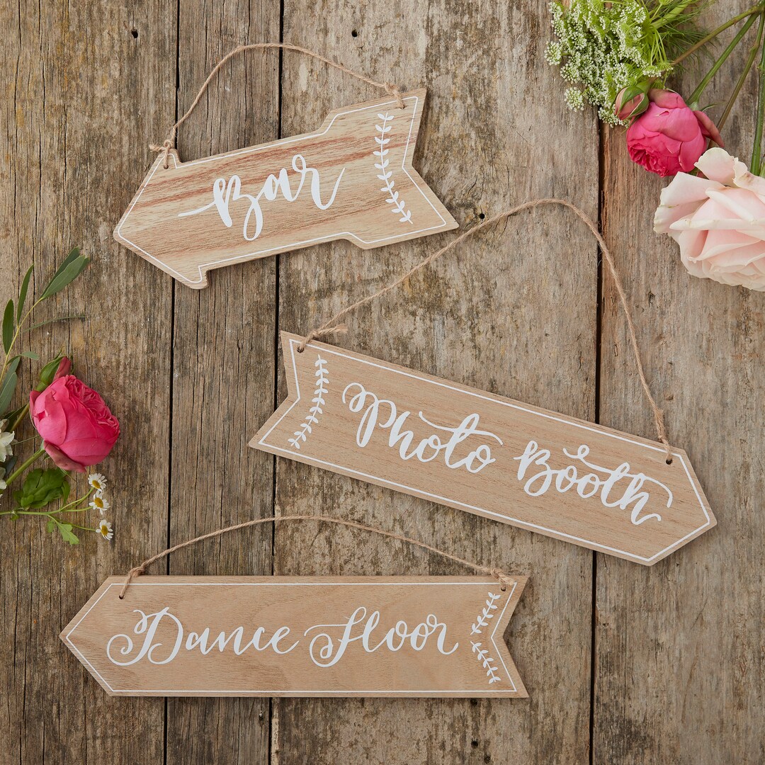 Wooden Arrow Signs Wedding Signs Party Signs Wooden Etsy