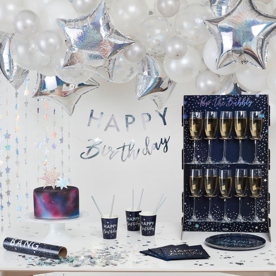 Prosecco Drinks Wall Stand Pop the Bubbly Iridescent Foiled 10 Holders