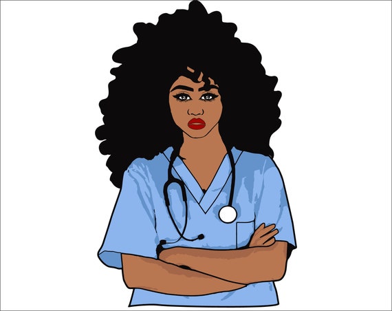 Download Black Nurse Svg Black Woman Svg Full Body Svgsilhouette Etsy