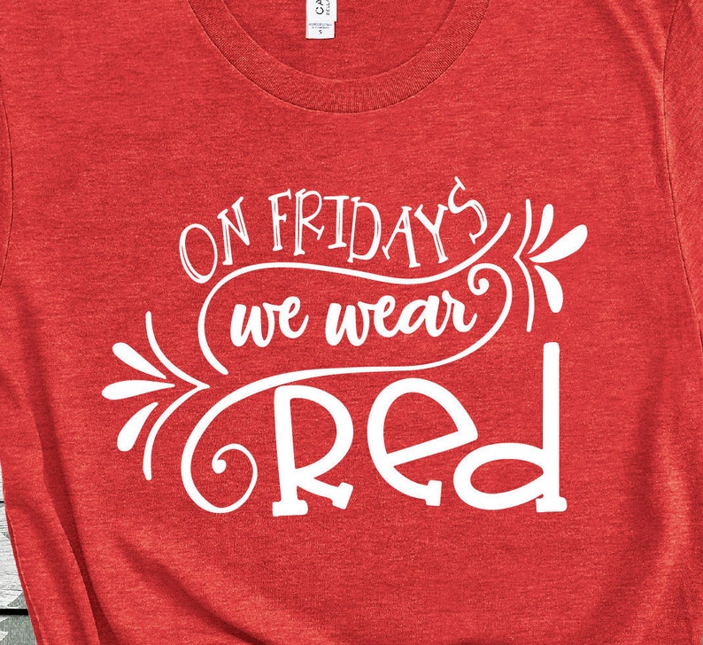 On Friday's We Wear Red Red Friday Sublimation Transfer Etsy