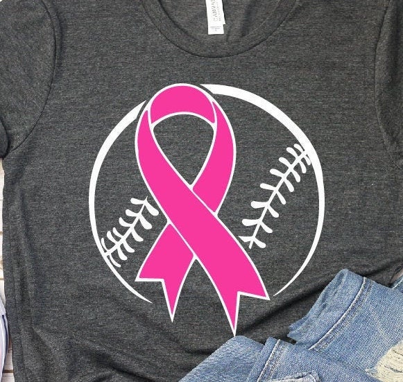 Cancer Ribbon With Baseballs SVG, Cancer Ribbon With Softballs SVG, Cancer  SVG, Baseball svg, Softball svg, breast cancer, Tackle cancer svg