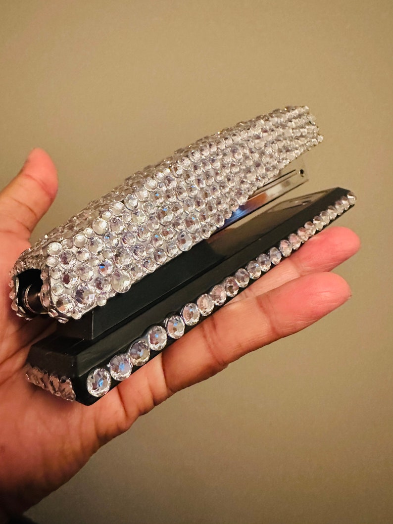 Red Rhinestone Stapler Bedazzled Rhinestone Stapler or Tape Dispenser Set: Hand-placed Bling ...