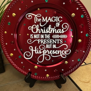Christmas Bling Charger Plate: Holiday Home Decor