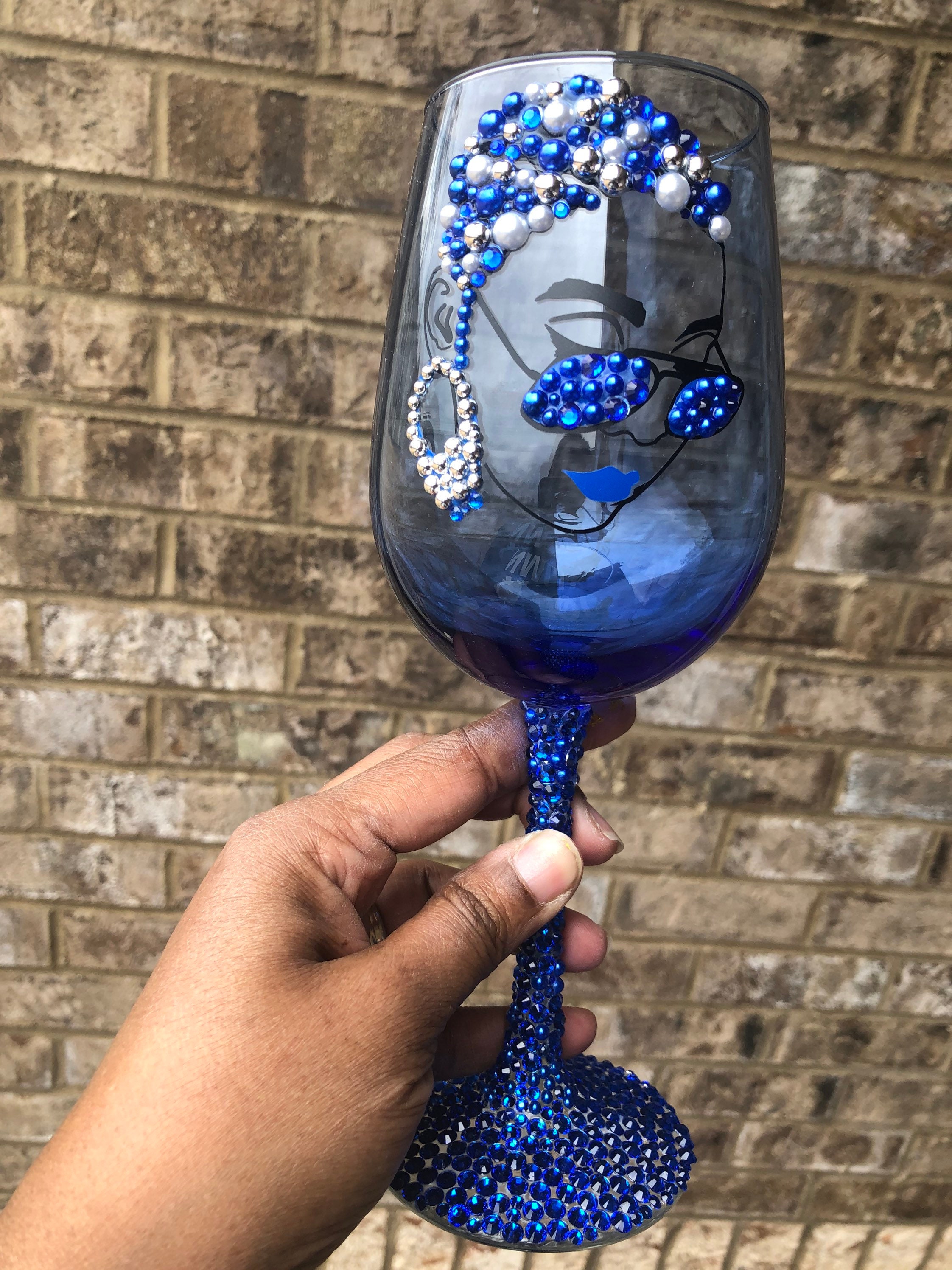 Diva Blue Bling 20oz Wine Glass. Gifts for Her. Bling Wine Etsy