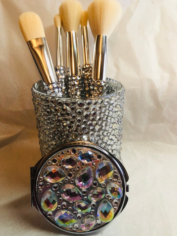 Bling Makeup 5pc Brush Set W matching Bling Holder and Bonus