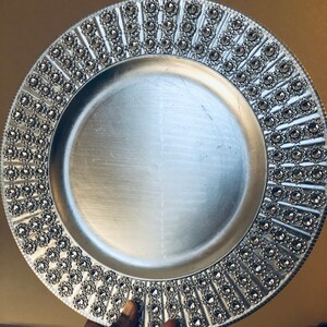 Blank Bling Charger Plate, Silver and/or Gold Available. Inspirational, Christmas, Holiday Decor, Diamond Bling, Weddings, Centerpieces Silver