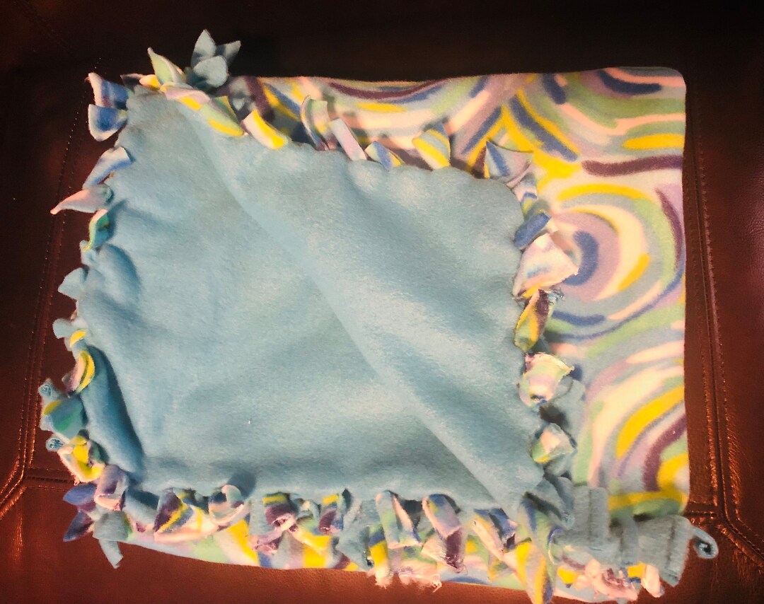 Cozy Handmade Tied Polar Fleece Lap Blanket Double Sided Etsy