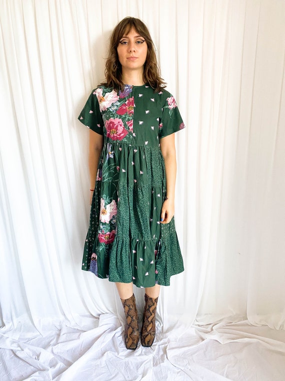 Vintage Floral Midi Dress