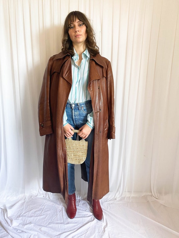 Vintage 1970's Leather Mac