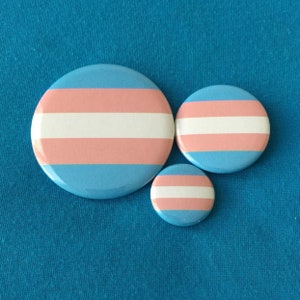 Transgender Trans Classic Pride Flag Pin Badge Pinback Button ~ 1&quot; Pin 1.5&quot; Pin 2.25&quot; Pin ~ 10 25 50 100 500 Pride Pins Transsexual Trans