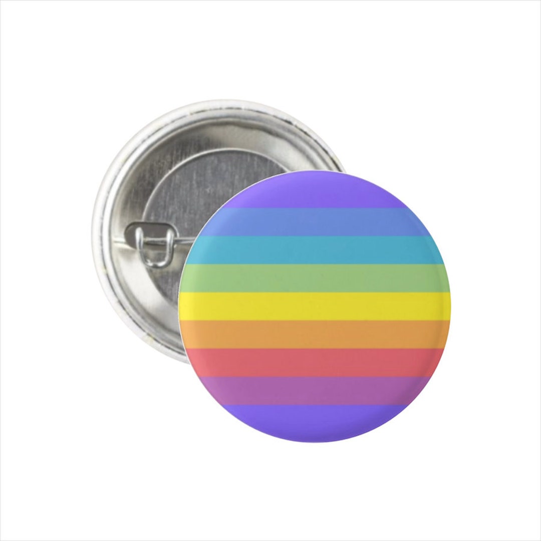 Quadflux Rainbow Pride Flag Pin Round Circle Button ~ 1" Pin 1.5" Pin 2 ...