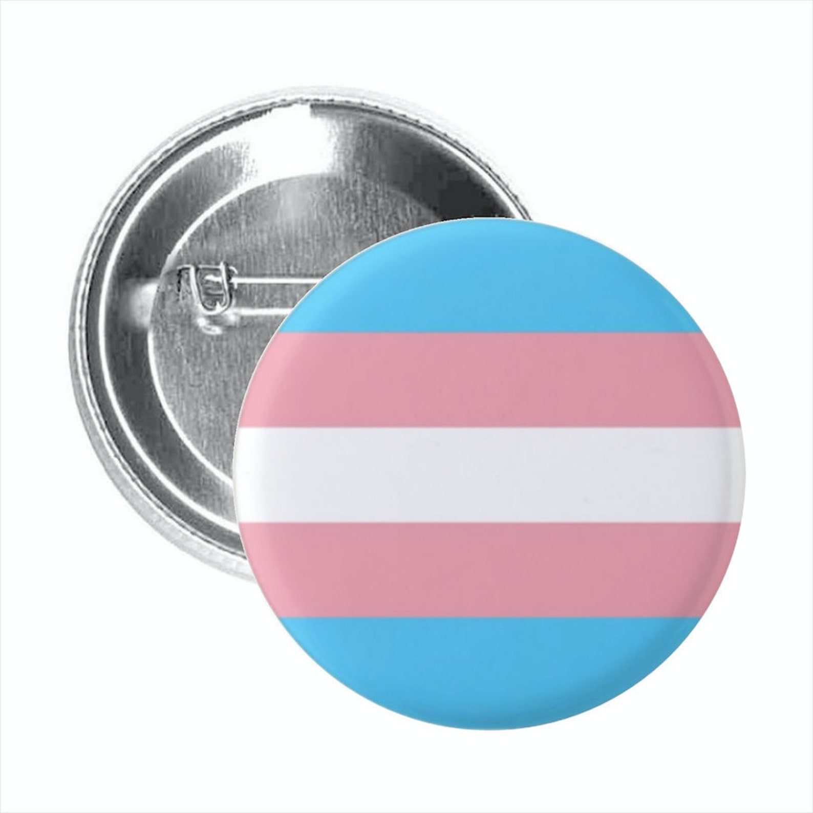 Trans Pin Set Transgender Trans Classic Pride Flag Pin Round Circle Button ~ 1