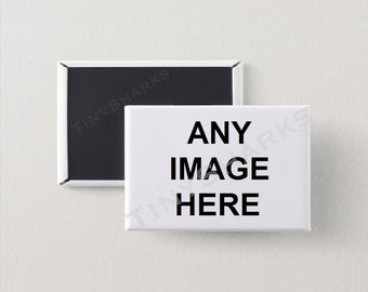 ANY IMAGE HERE Custom Magnet Rectangle Metal Plate ~ 2" x 3" 53mm x 80mm ~ 10 25 50 100 Bulk Personalized Design Refrigerator Fridge Magnets