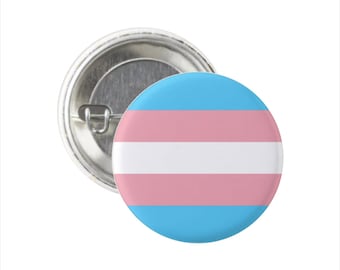 Transgender Trans Classic Pride Flag Pin Round Circle Button ~ 1" Pin 1.5" Pin 2.25" Pin ~ 10 25 50 100 500 Pride Pins Transsexual Trans