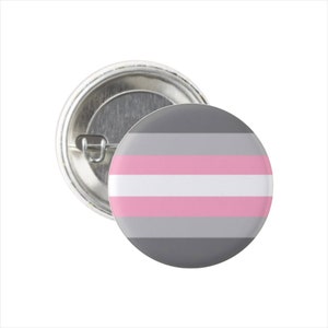 Demi Girl Pride Flag Pin Round Circle Button ~ 1&quot; Pin 1.5&quot; Pin 2.25&quot; Pin ~ 10 25 50 100 500 Pride Pins DemiGirl