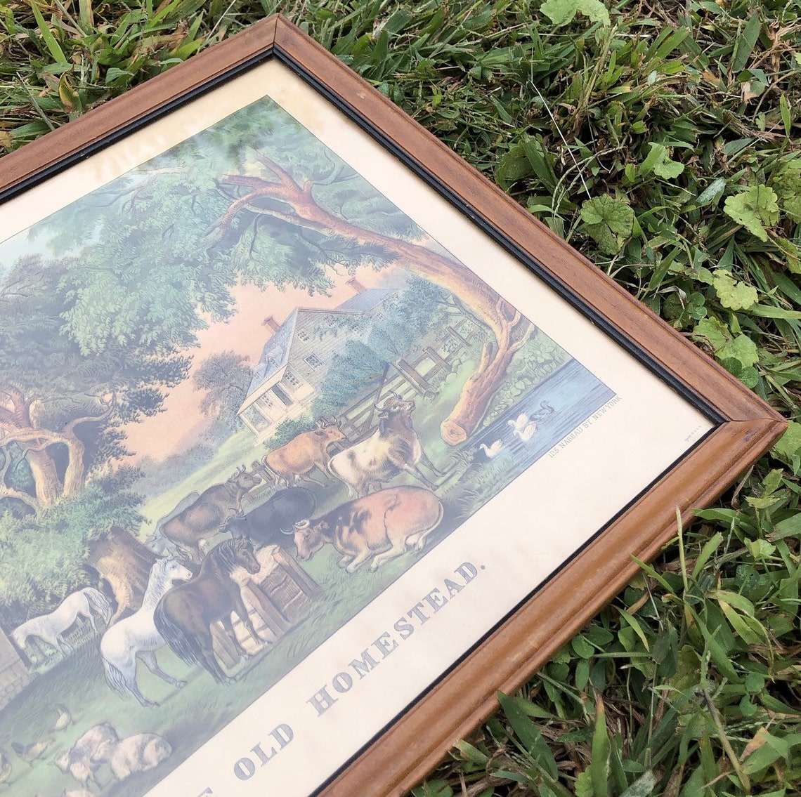 Vintage Currier & Ives The Old Homestead Full Color Etsy