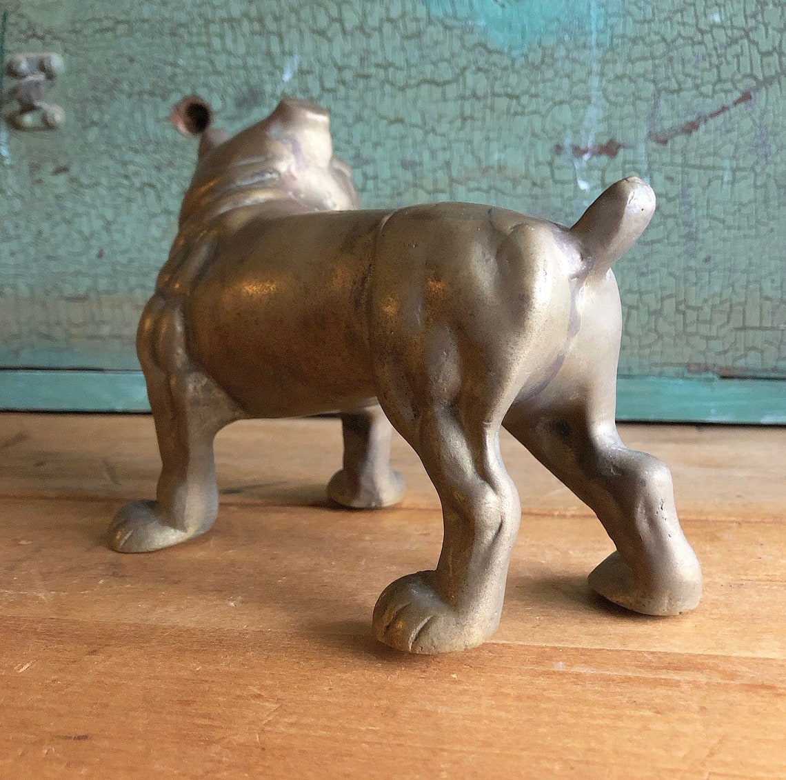 Vintage Brass Bulldog 1950s Mid Century MCM Solid Carved Brass Etsy