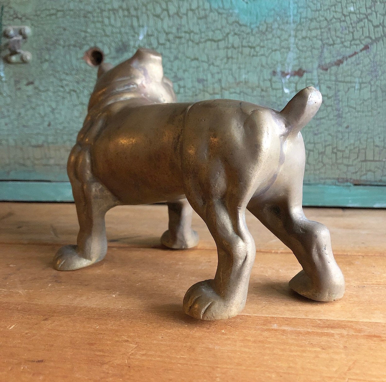 Vintage Brass Bulldog 1950s Mid Century MCM Solid Carved Brass Etsy