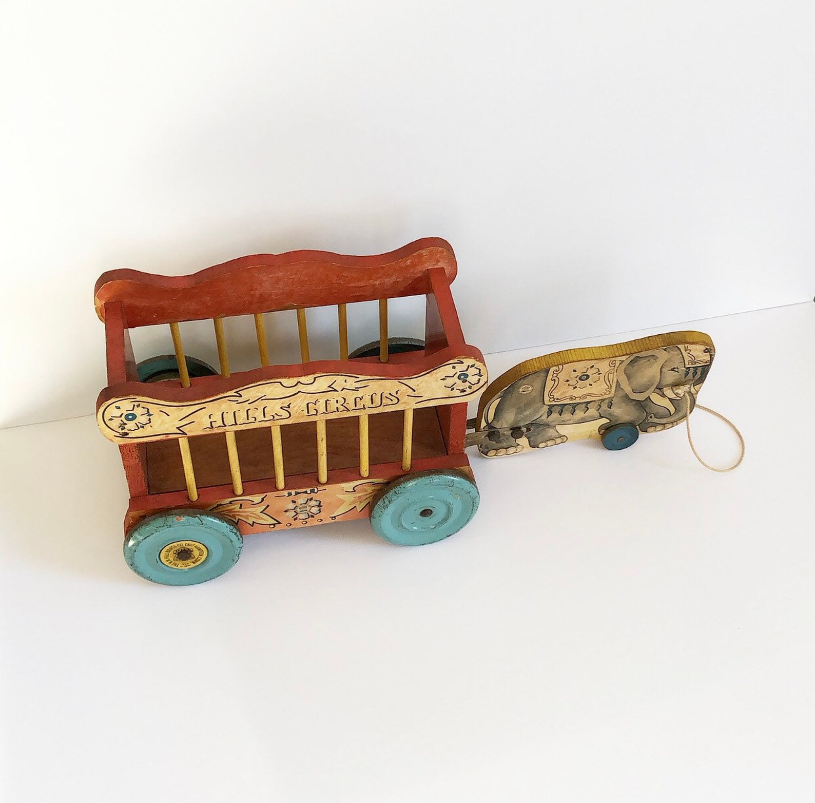Vintage Pull Toy Wagon 1956 NN Hill Brass Company Hills Circus Etsy