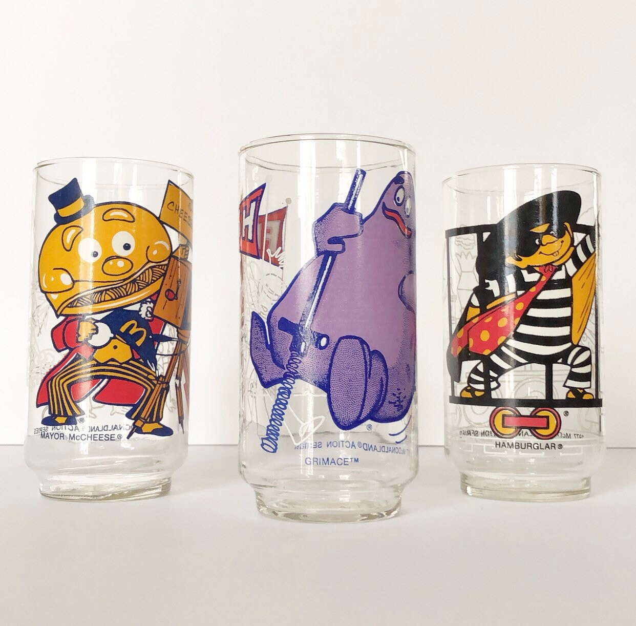 Vintage Mcdonalds Drinking Glasses 1977 Set of 6 Etsy