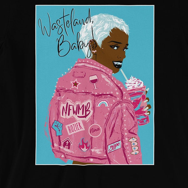 Unisex Cute Black Woman Girl Vampire Hozier Pink Album Kawaii NFWMB Tumblr Folk Music Graphic Tee T-Shirt