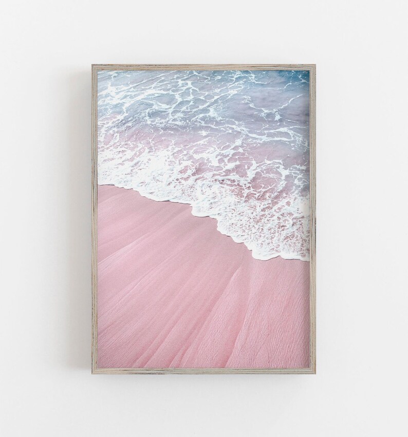 Beach Prints Set of 6 Prints Pink Wall Art Beach Wall Art Etsy