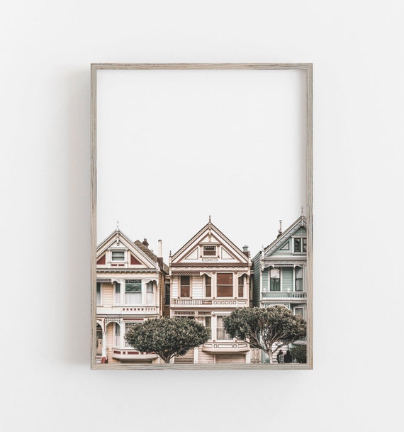 San Francisco Art, Victorian Houses Print, Victorian Wall Decor, Painted Ladies Print, DIGITAL DOWNLOAD, PRINTABLE Wall Art Large Wall Art