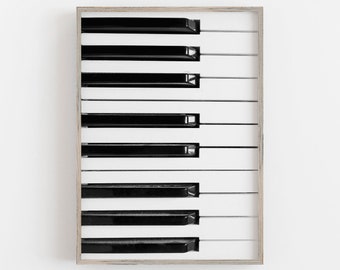Piano Keys Art, Black and White Art, Piano Wall Art, Music Wall Art, Trendy Wall Art, DIGITAL DOWNLOAD, PRINTABLE Wall Art, Large Wall Art
