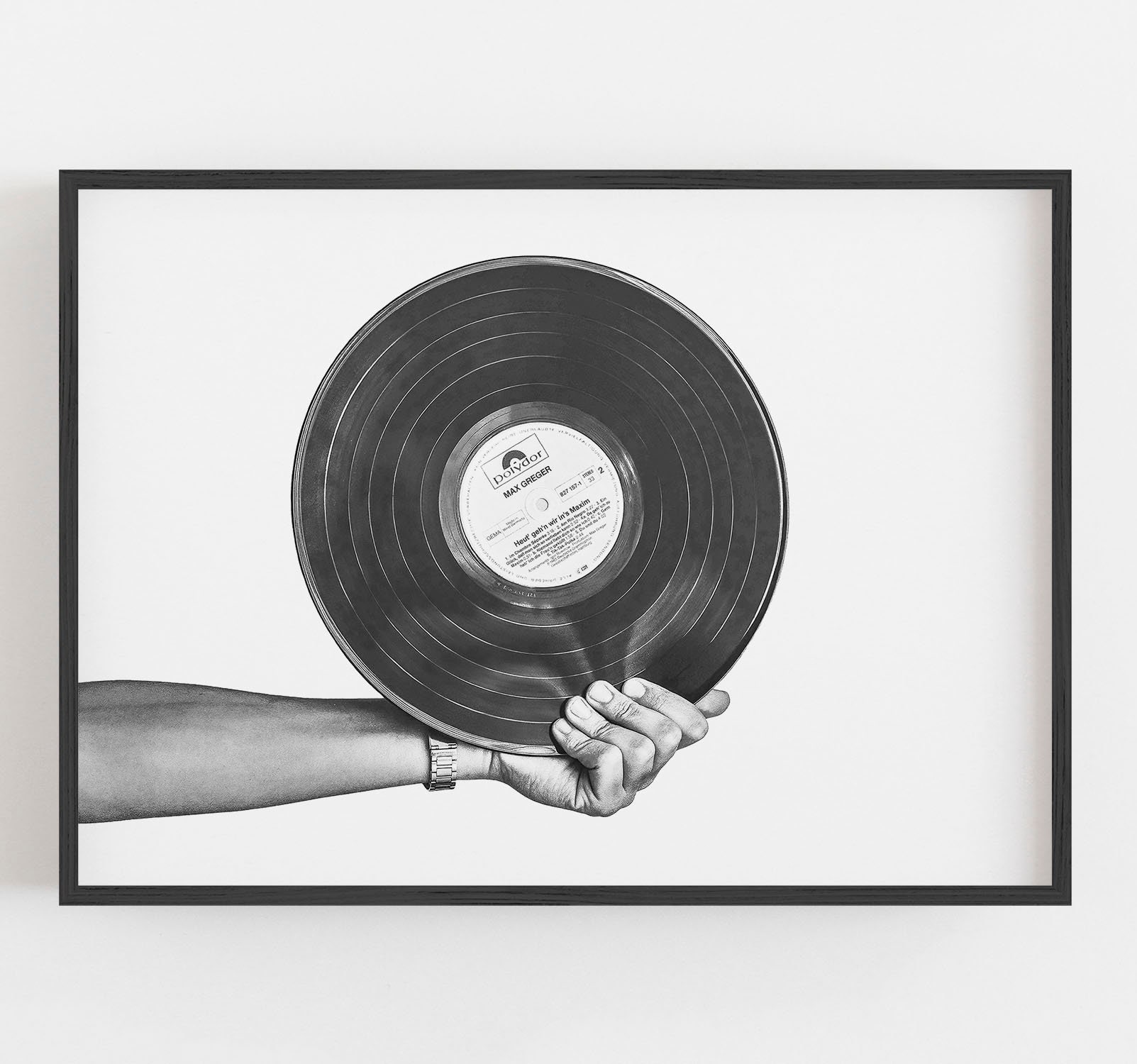 Vinyl Record Wall Art Black and White Art Boho Wall Decor Etsy