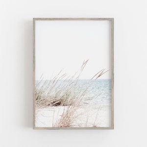 Arte de parede de ervas marinhas, arte de parede de praia, estética formal, cores pastel suaves, decoração de parede costeira, arte moderna DOWNLOAD DIGITAL, arte de parede IMPRIMÍVEL