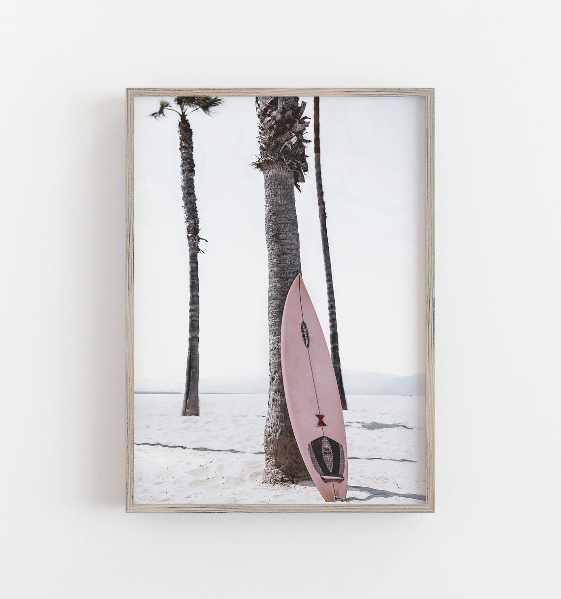 Pink Surfboard Print Surfboard on Beach Beach Wall Art | Etsy