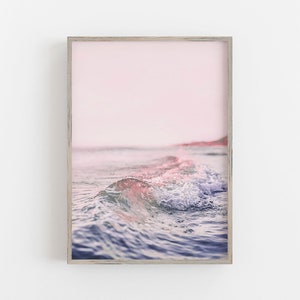 Beach Wall Art, Coastal Wall Decor, Pink Pastel Wall Art, Ocean Wall Art, Pink Wall Art, DIGITAL DOWNLOAD, PRINTABLE Wall Art, Large Art