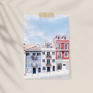 Lisbon Wall Art, Portugal Print, Colorful Art, Travel Art, Colorful Row of Houses, Soft Pastel Colors, DIGITAL DOWNLOAD, PRINTABLE Wall Art image 4