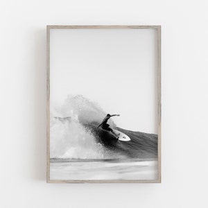 Surfer Print, Beach Wall Art, Black and White Art, Beach Print, Coastal Living Decor, DIGITAL DOWNLOAD, PRINTABLE Art, Large Wall Art