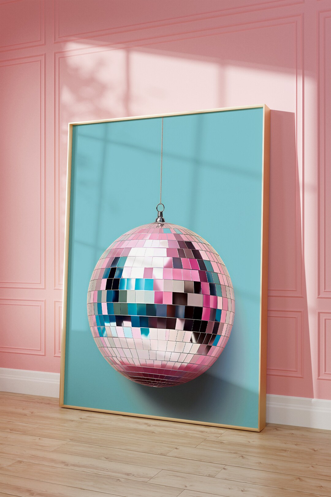 Disco Ball Wall Art, Retro Wall Decor, Preppy Aesthetic Decor, Trendy