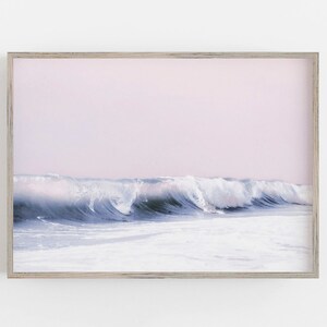 Beach Wall Art, Ocean Waves Wall Art, Coastal Wall Decor, Minimalist Art, Pastel Pink Decor, DIGITAL DOWNLOAD, PRINTABLE Art, Large Wall Art