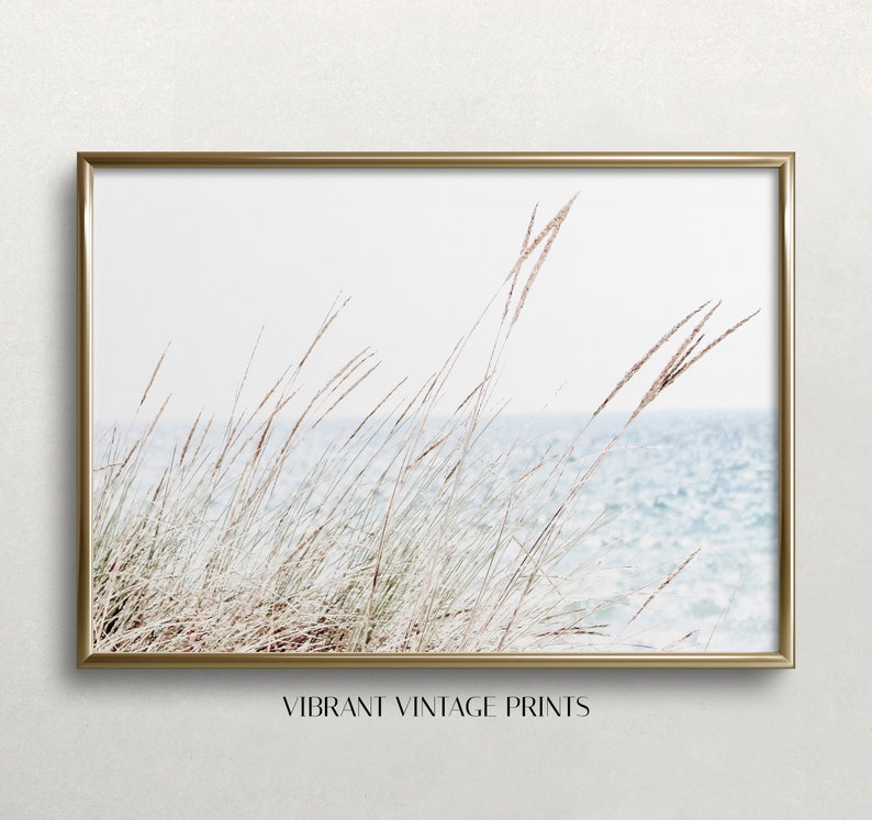 Beach Wall Art, Seagrass Wall Art, Coastal Wall Decor, Soft Muted