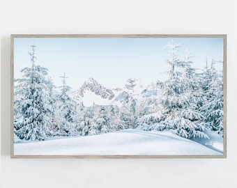 Samsung Frame TV Art, Winter Wall Art, Winter Forest Wall Art, Snowy Trees Art, Winter Wall Decor, Digital DOWNLOAD, Digital Art for Tv