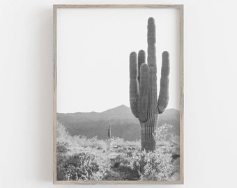 Cactus Wall Art, Black and White Art, Western Wall Decor, Desert Wall Art, Arizona Wall Art, DIGITAL DOWNLOAD, PRINTABLE Wall Art