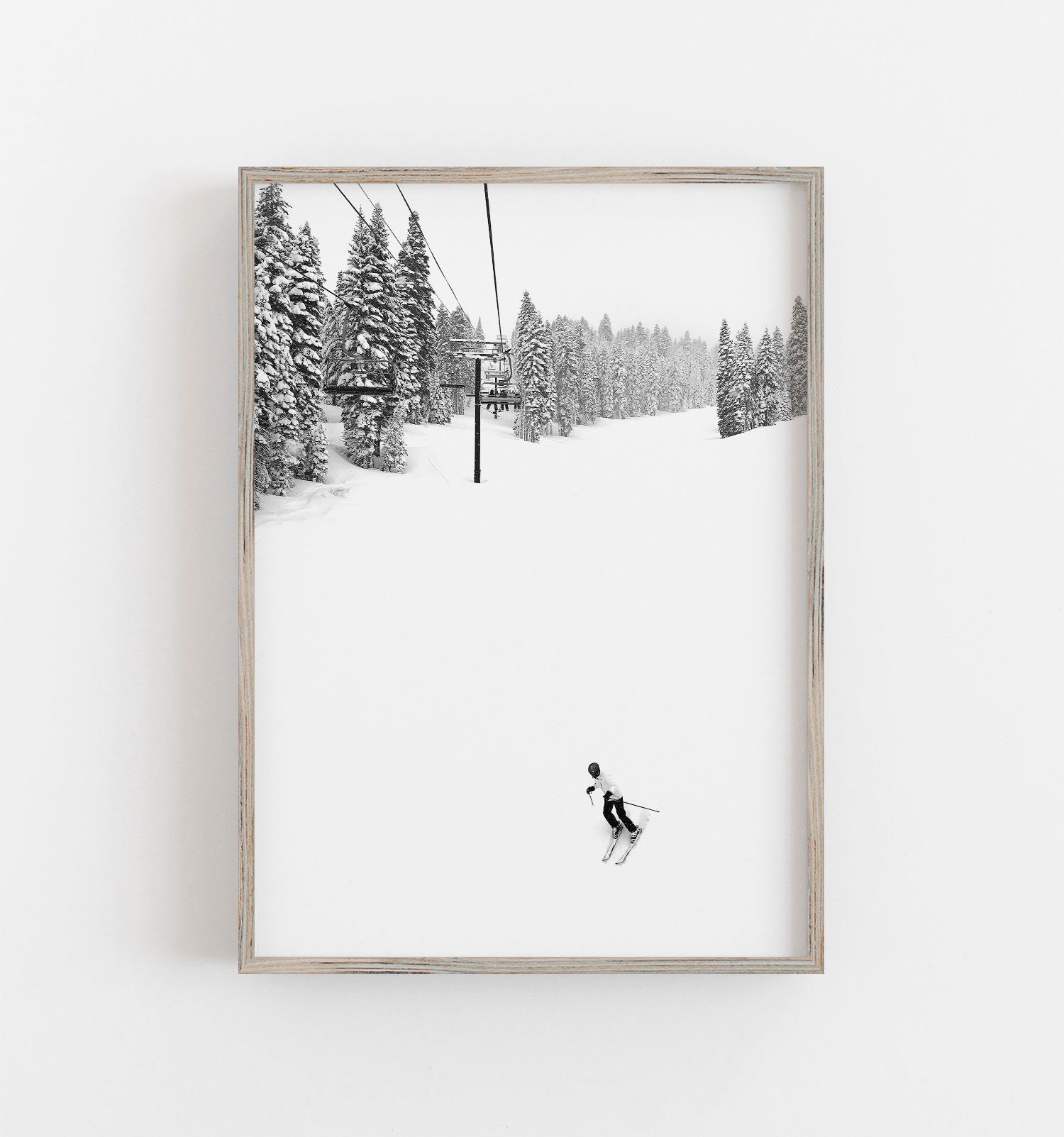 Ski Wall Art Black and White Art Winter Wall Art Minimalist Etsy