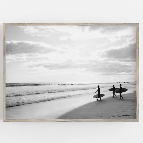 Surfer Van Print Black and White Art Beach Wall Art Boho Etsy