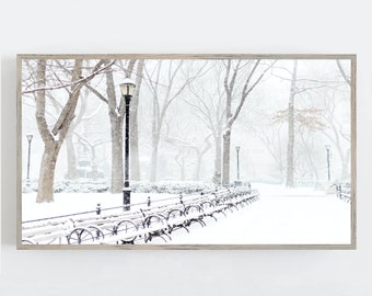 Samsung Frame TV Art, Winter Wall Art, Nueva York, Central Park Wall Art, Nature Wall Art, Digital DOWNLOAD, Digital Art for Tv