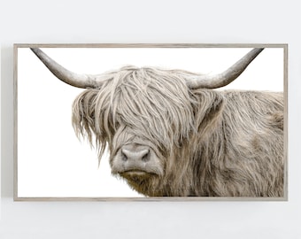 Highland Cow Frame TV, Highland Cow Art, Frame TV Art, Shaggy Cow Art, Animal Wall Art, Farmhouse Art Digital DOWNLOAD Samsung Frame Tv