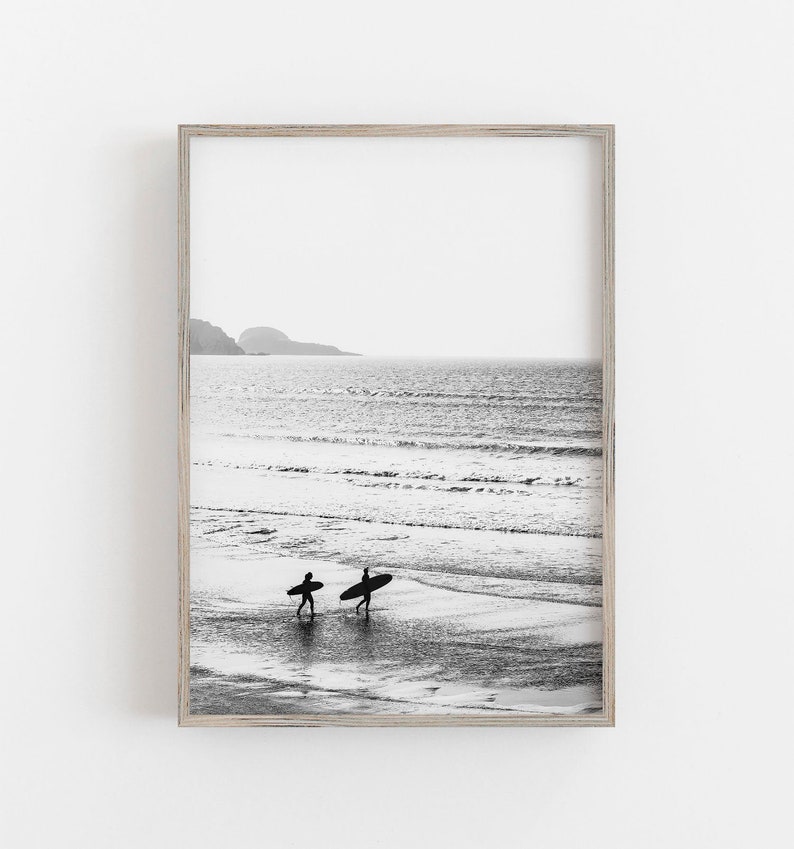 Beach Wall Art Set of 6 Prints Black and White Art Beach Etsy Australia