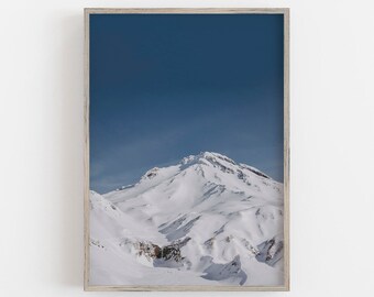 White Mountain Print, Winter Wall Art, Snow Mountain Art, Nature Print, Minimalist Wall Art, DIGITAL DOWNLOAD, PRINTABLE Art, Large Wall Art