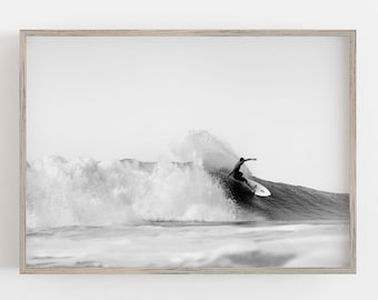 Surfer Print, Coastal Wall Art, Beach Wall Art, Modern Wall Art, Black and White Wall Art, DIGITAL DOWNLOAD, PRINTABLE Art, Large Wall Art