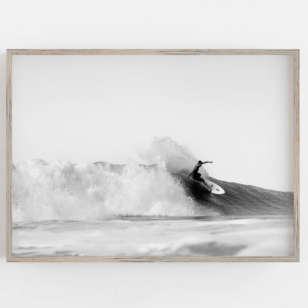 Surfer Print, Coastal Wall Art, Beach Wall Art, Modern Wall Art, Black and White Wall Art, DIGITAL DOWNLOAD, PRINTABLE Art, Large Wall Art